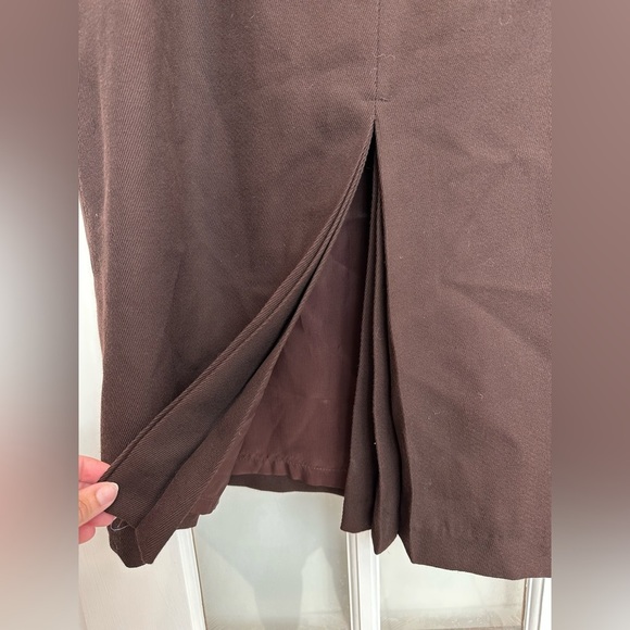 Vintage Gianni 100% Wool Rich Chocolate Brown Midi Skirt Women’s Size 14 - Picture 5 of 10